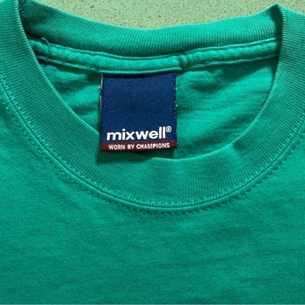 Vintage MIXWELL dj rap shirt green white mens M - Picture 6 of 6